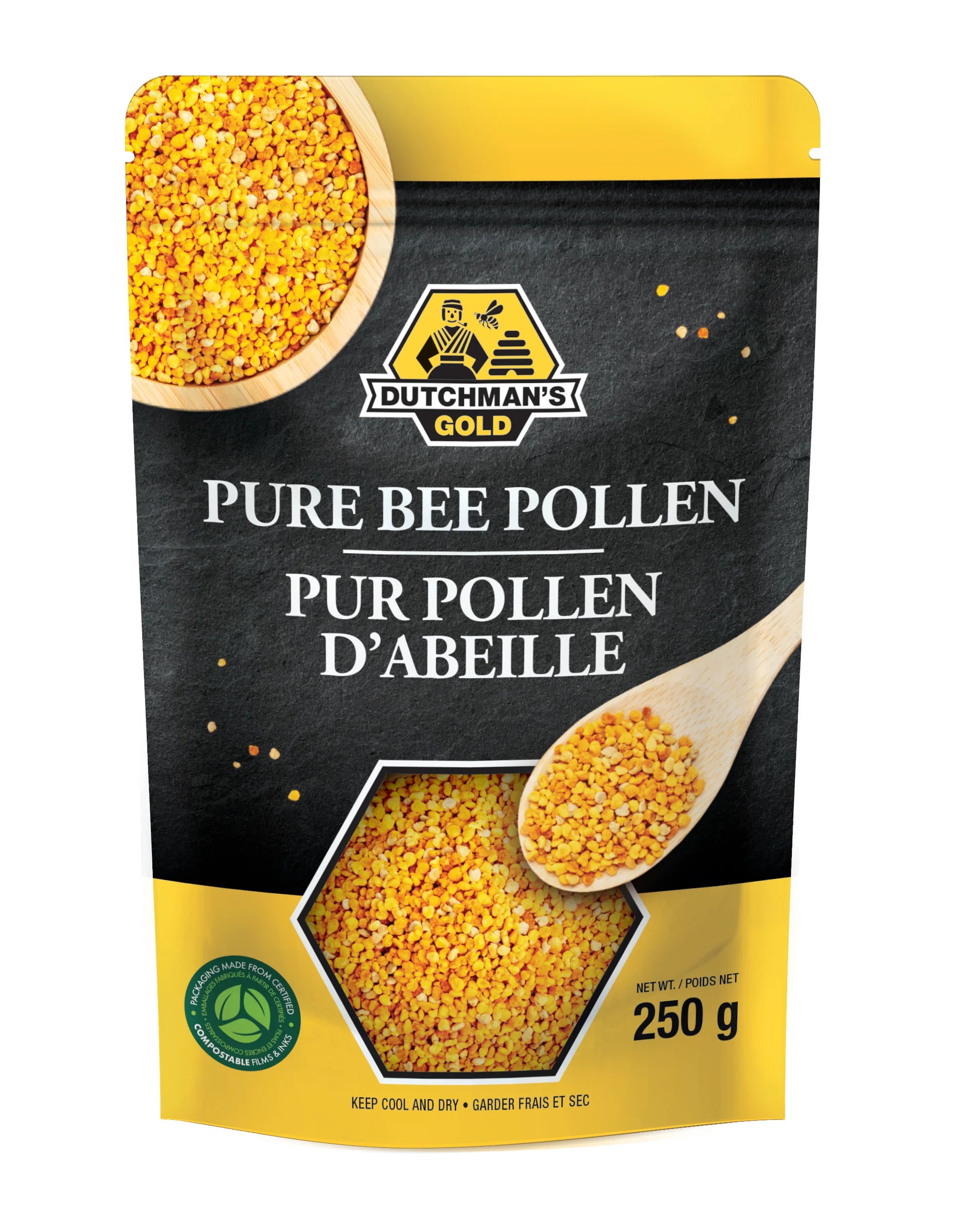 Bee pollen 250gr pouch bag Dutchman&