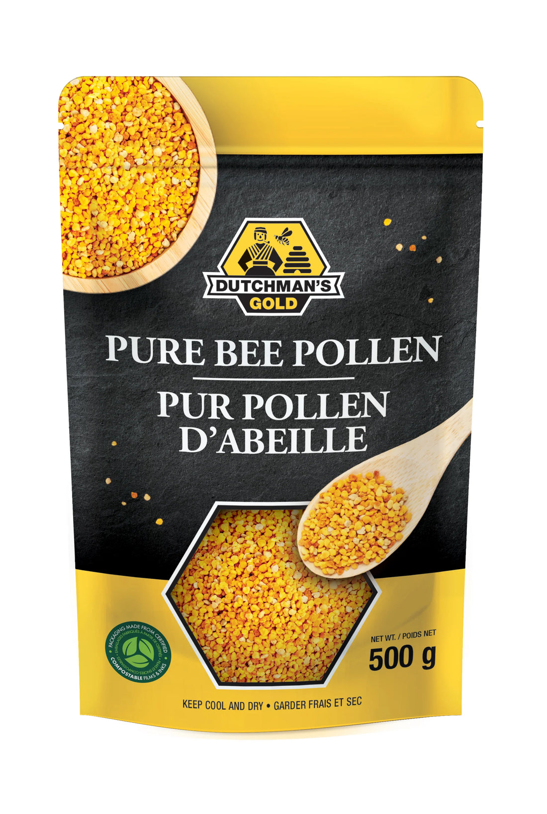 Bee pollen 500gr pouch bag Dutchman&