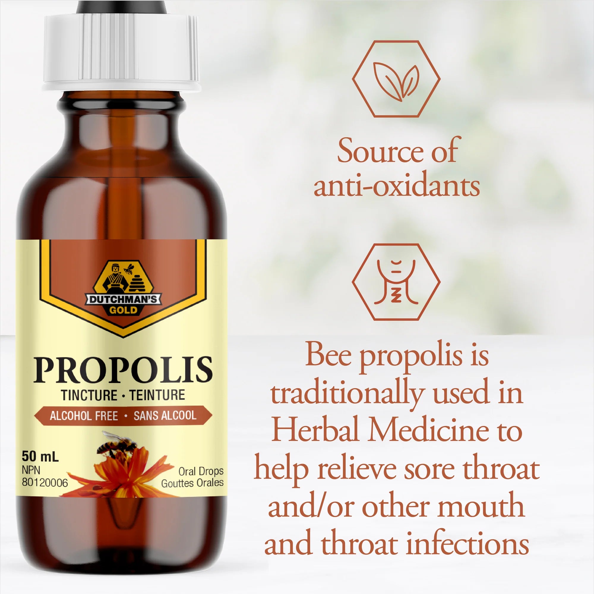 Propolis Extract 20% Water Soluble 50ml by Dutchman&