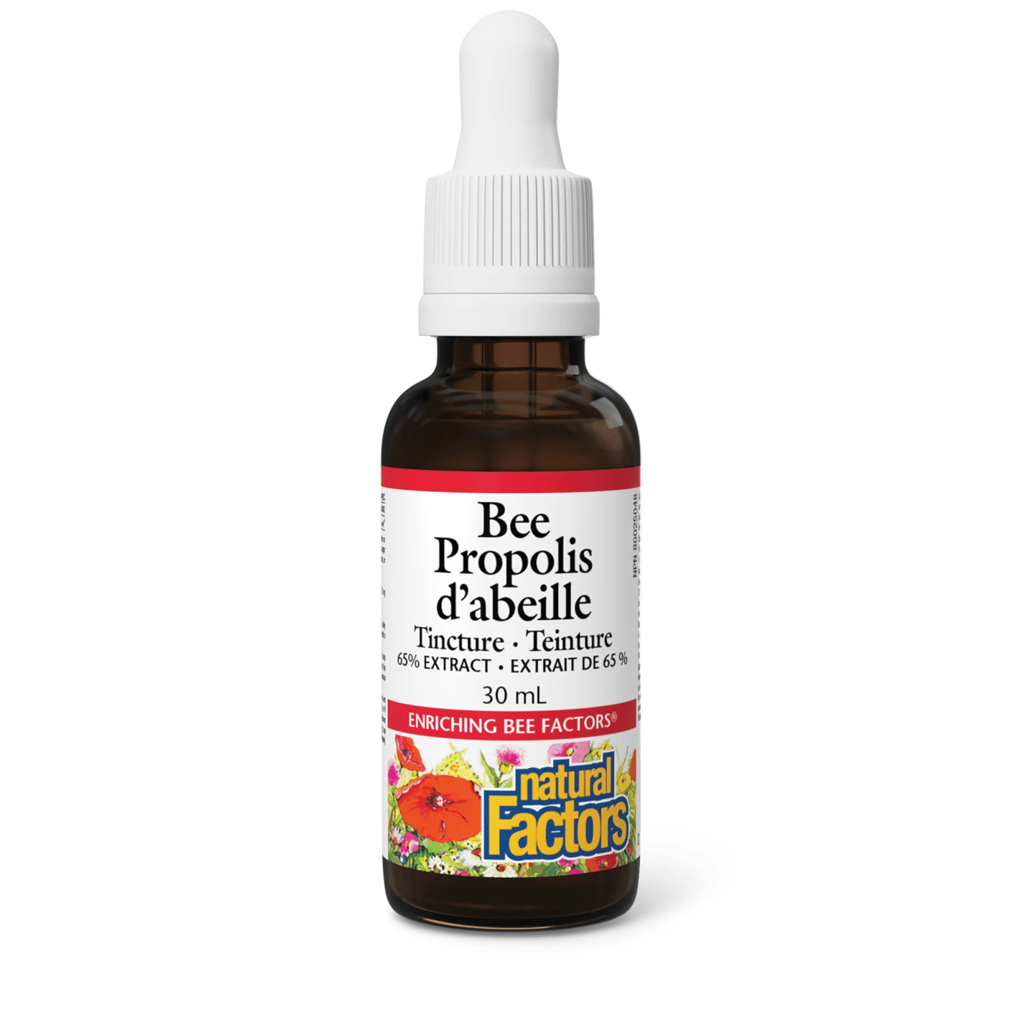 Bee Propolis Tincture 65% 30ml by Natural Factors front view
