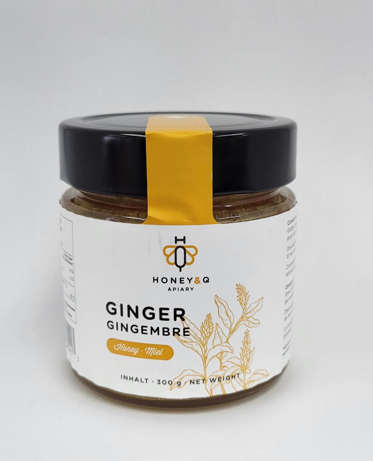 Ginger Honey Blend 300gr Honey & Q Apiary front view