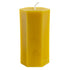 Beeswax candle hexagonal pillar medium 6" H x 2.88"W front view