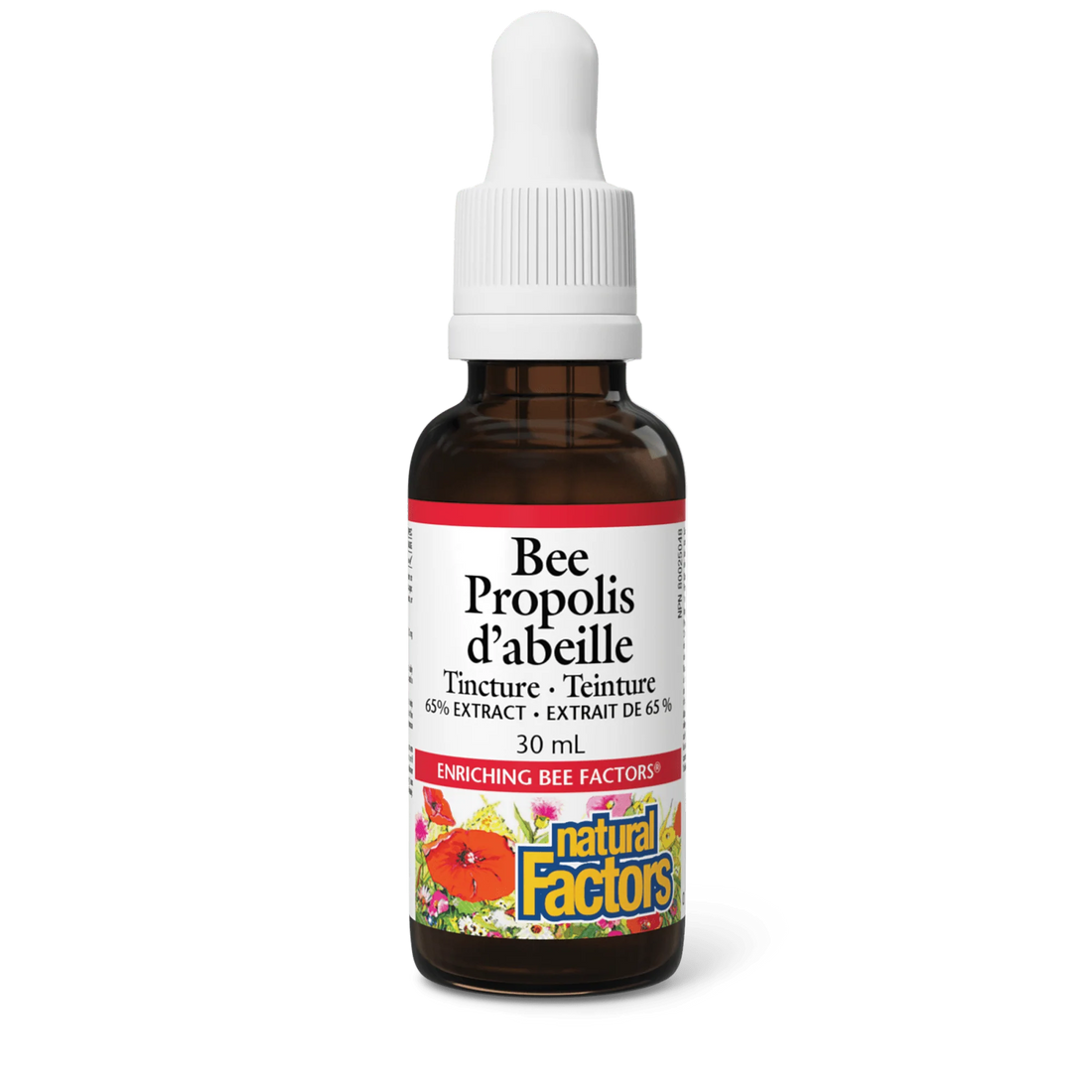 Bee Propolis Tincture 65% 30ml by Natural Factors front view