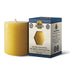 Beeswax pillar candle short wide small size 2.25" x 3"  front view