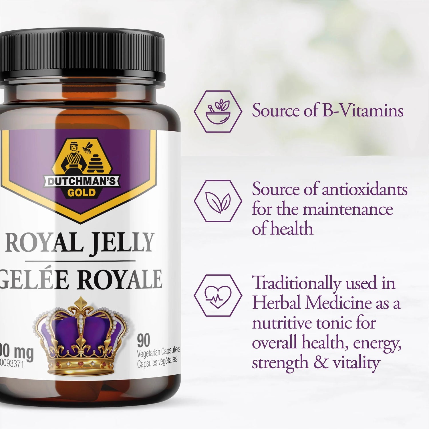 Royal Jelly Capsules 1000mg (90 Count) by Dutchman&