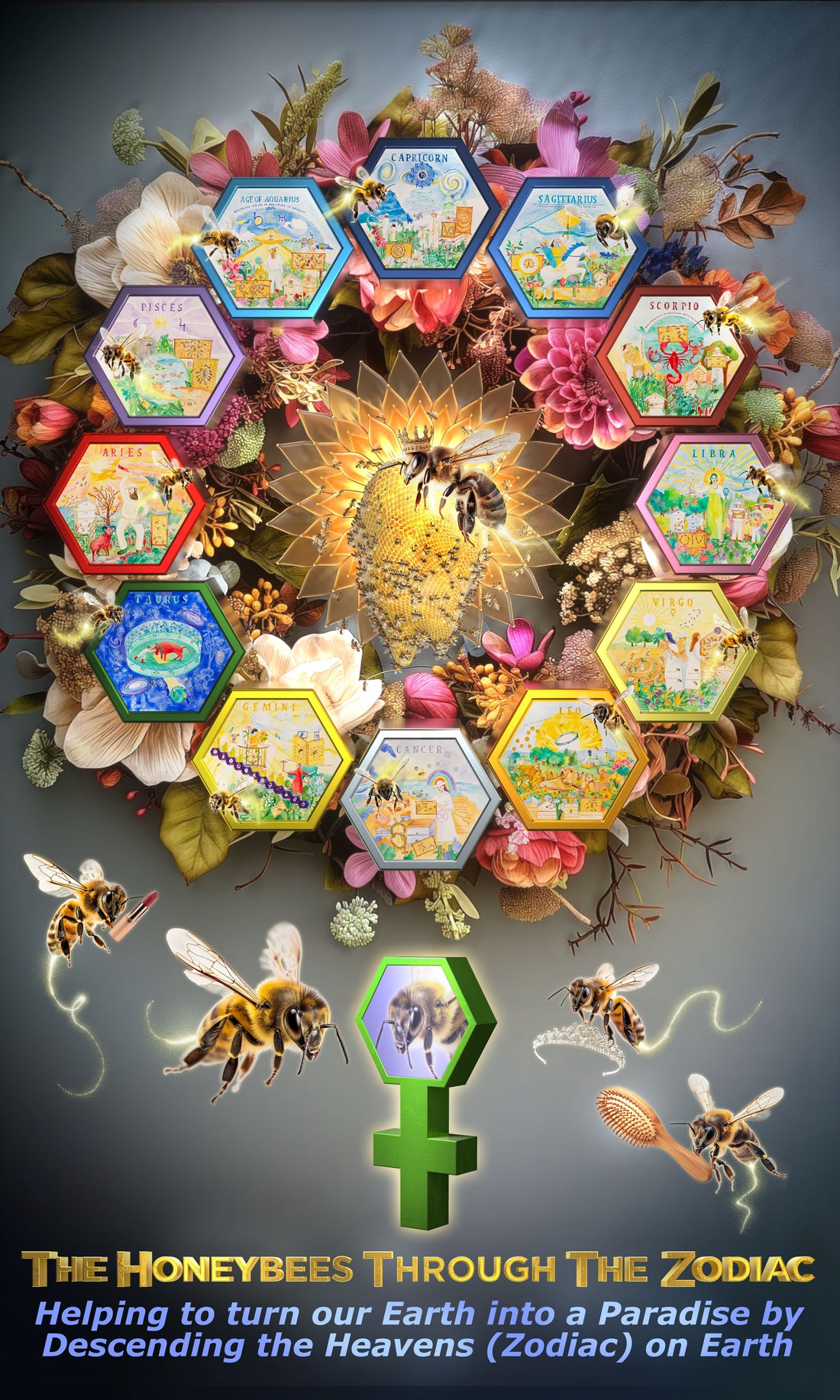 Honeybees Through The Zodiac Art Opening April 19, 2024 6PM to 9PM
