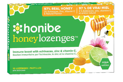 Honey Lozenges Immune Boost 10 per pack by Honibe front view
