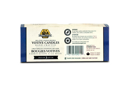 Beeswax Votive Candles 3 pack rear view