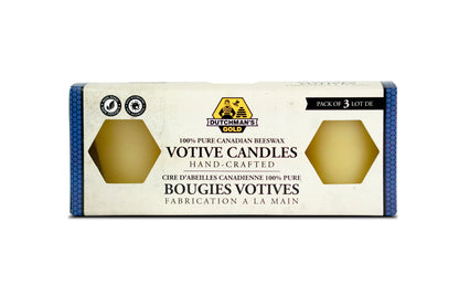 Beeswax Votive Candles 3-pack front view