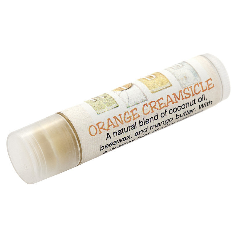 Beeswax orange creamsicle lip balm 5.1gr by Kibo front view