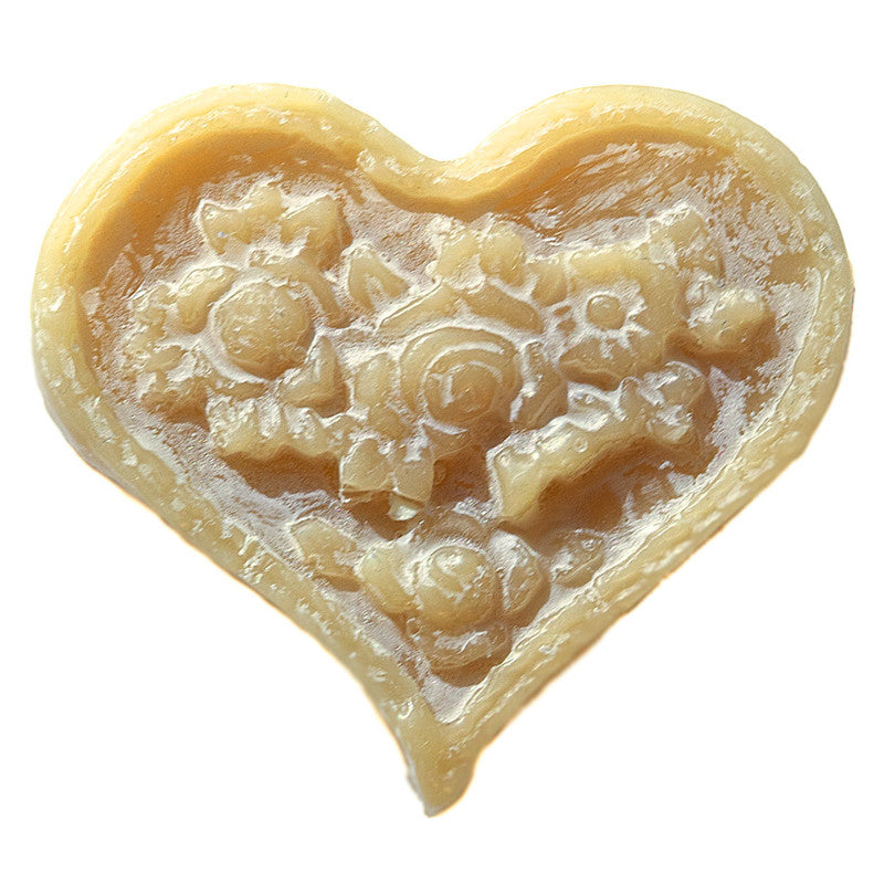 Heart Figurine made of Beeswax by The Bee Shop front view