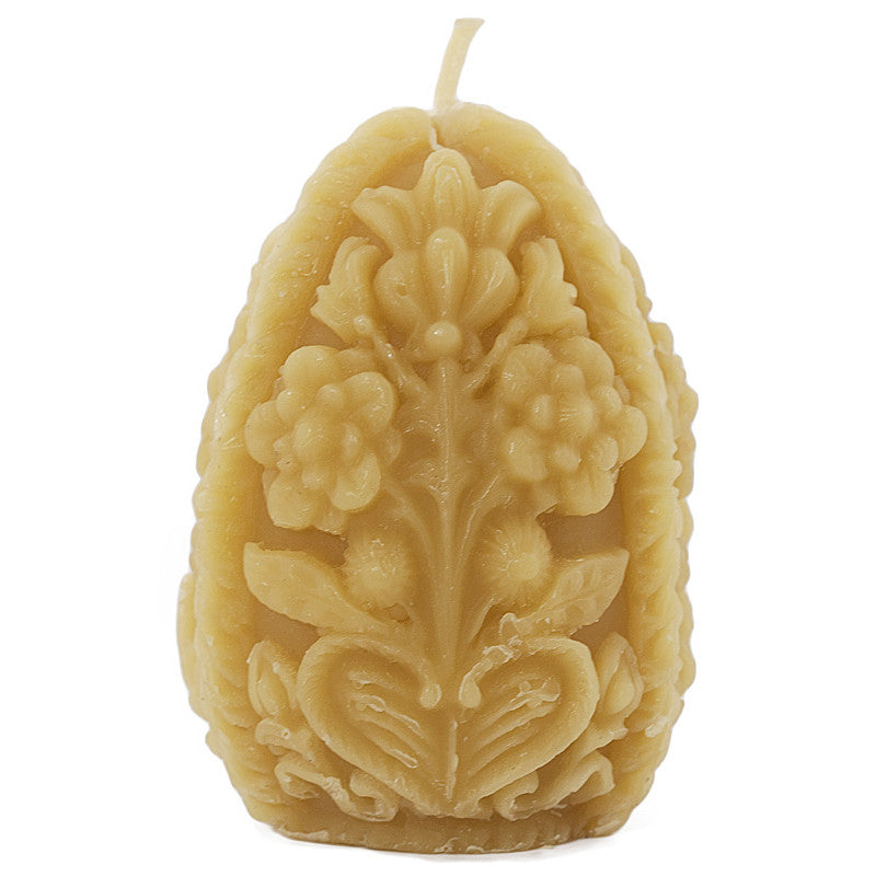 Ornate Egg Beeswax Candle by The Bee Shop front view