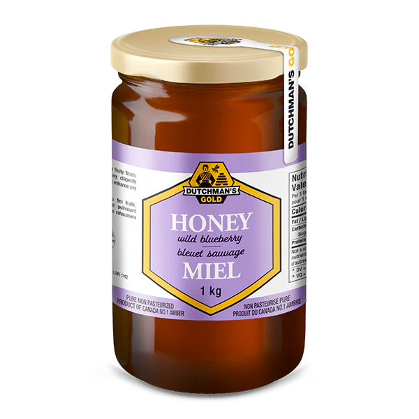 Blueberry Honey 1kg Glass Jar Dutchman&