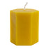 Beeswax candle hexagonal pillar small 3.5 " h x 2.88 " w front view