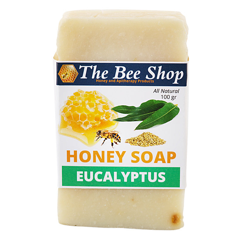 Honey Soap - Eucalyptus 100gr by The Bee Shop front view