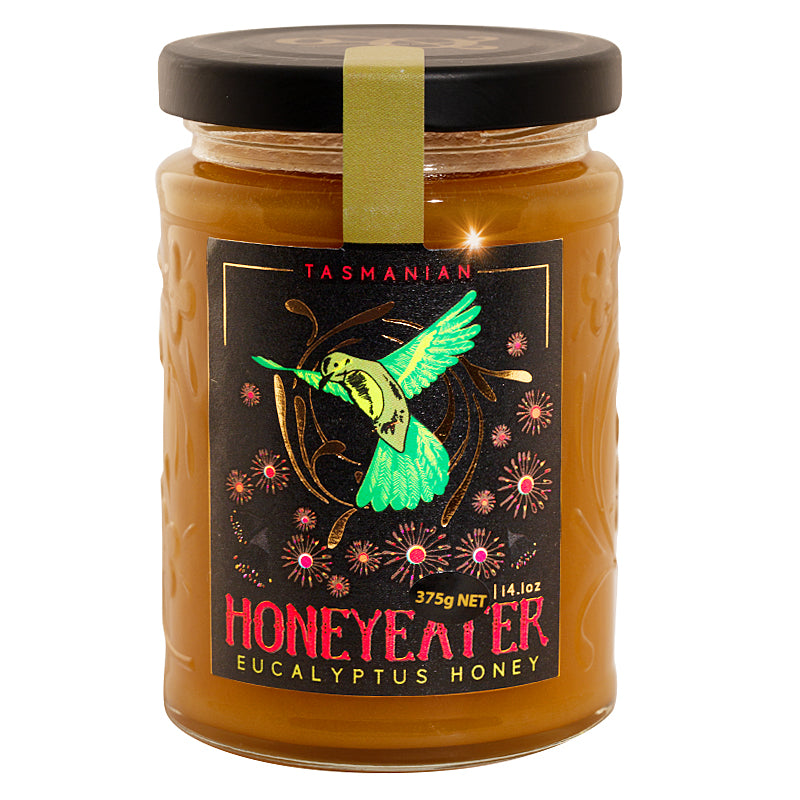 Eucalyptus Honey 375gr by Honeyeater Tasmanian Co. front view