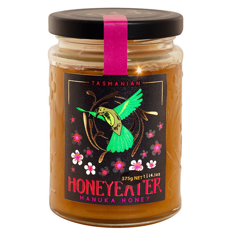 Manuka Honey 375gr Honeyeater Tasmanian Bronze Grade MGO 100 equivalent Product of Australia