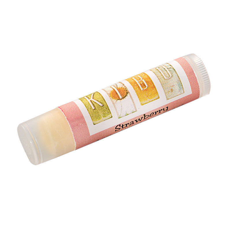 Beeswax Strawberry Lip Balm 5.1gr by Kibo front view
