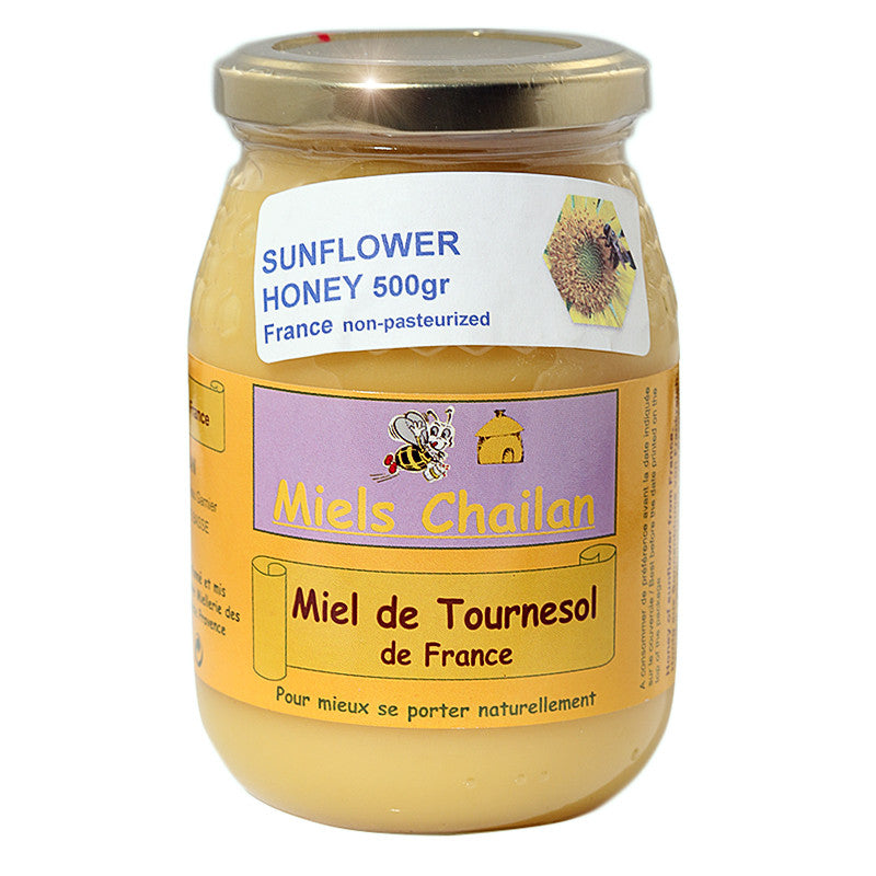 Sunflower Honey Unpasteurized 500gr Chailan France
