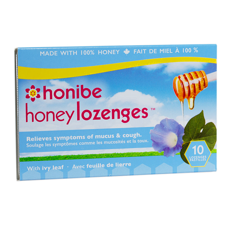 Honey Lozenges with Ivy Leaf 10 per pack by Honibe front view